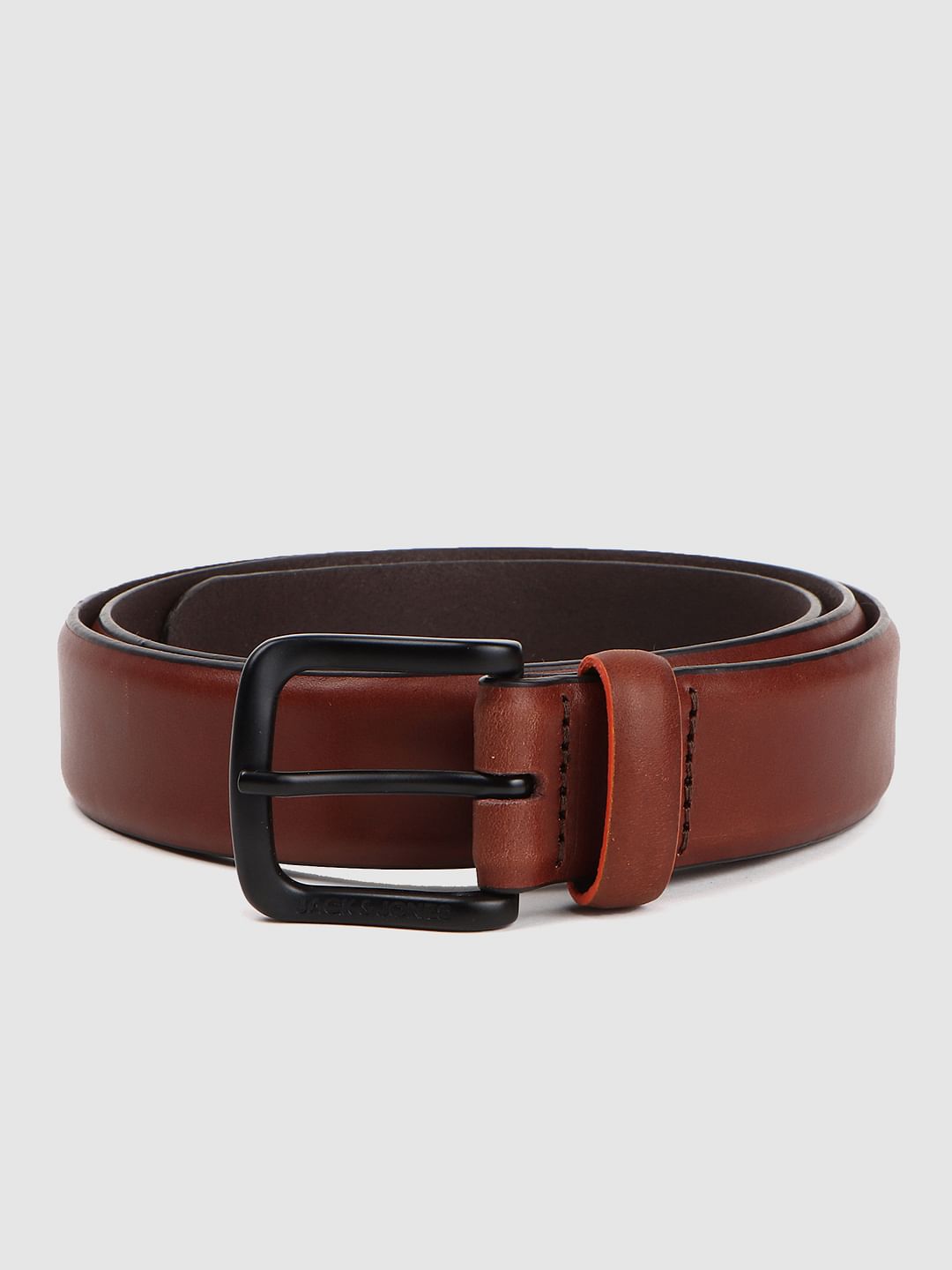 Dark Brown Leather Belt - 32