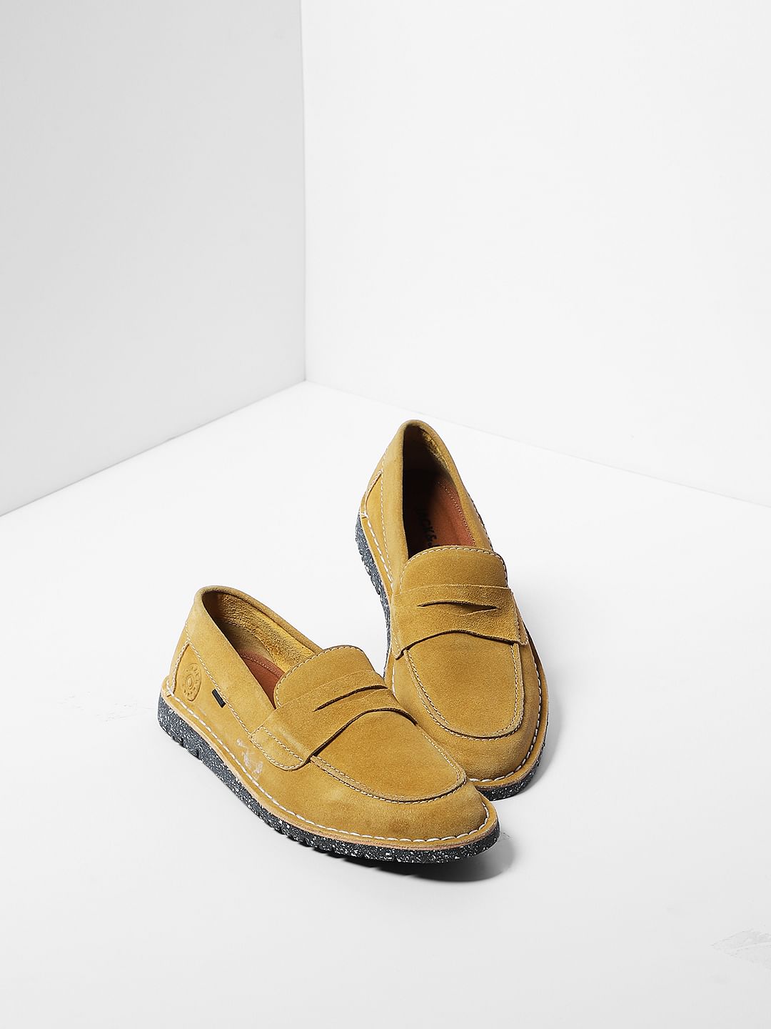Mustard Suede Loafers - 6