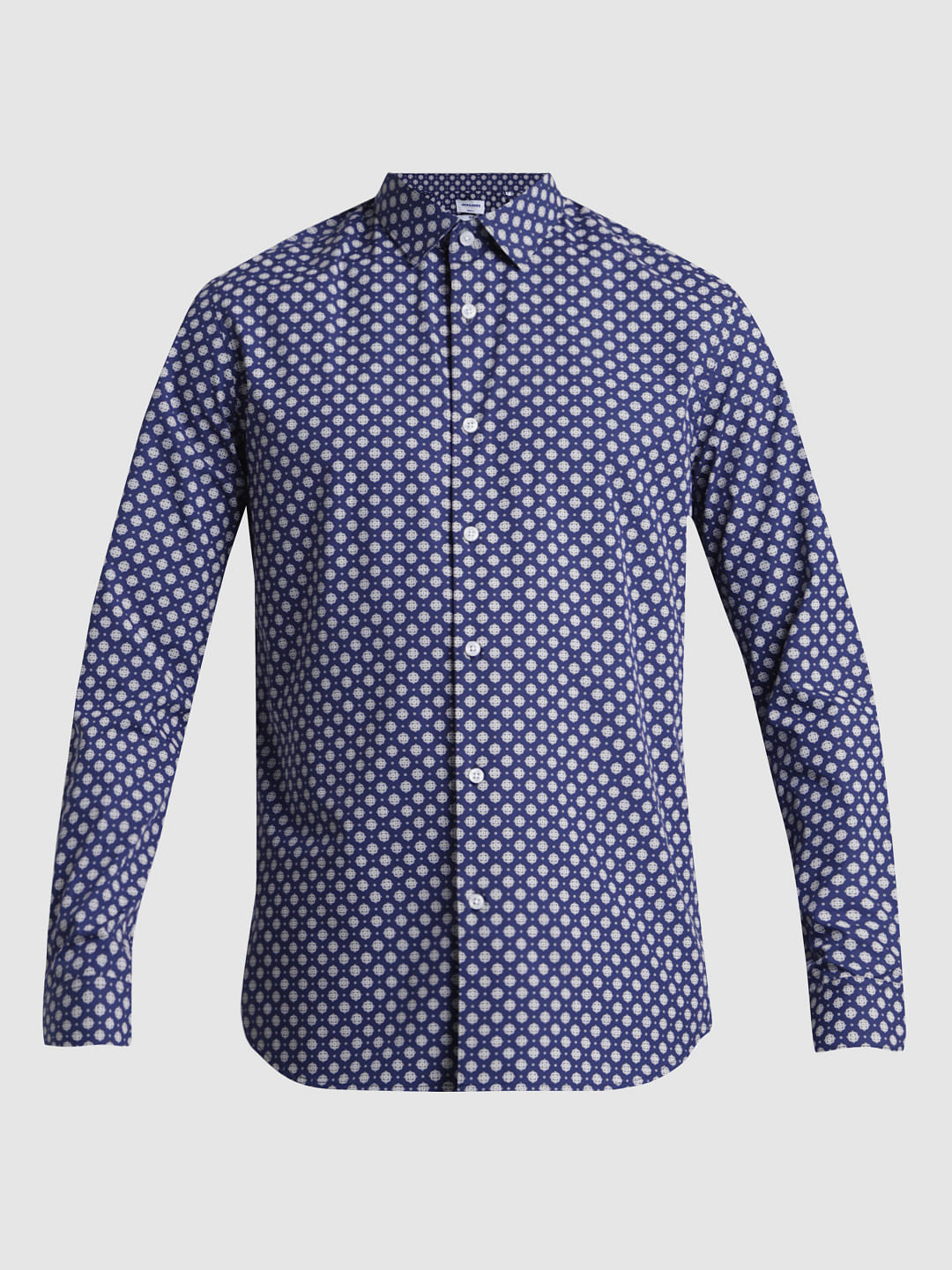 Blue Polka Dot Full Sleeves Shirt