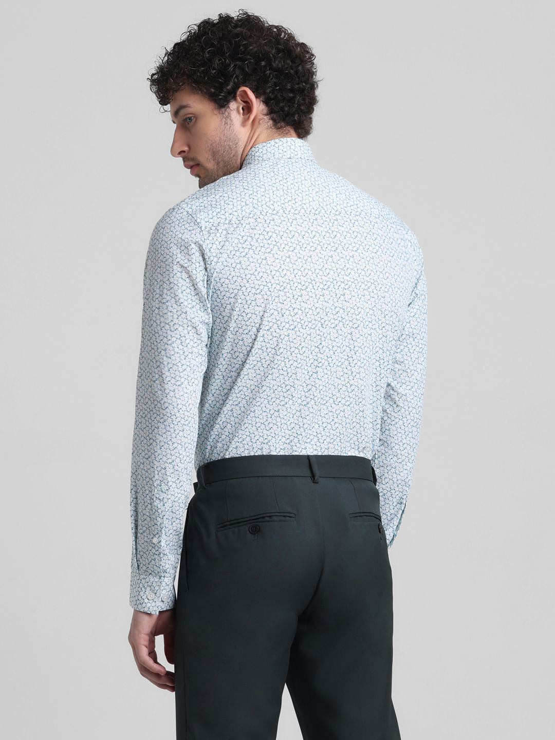 Green Abstract Print Full Sleeves Shirt