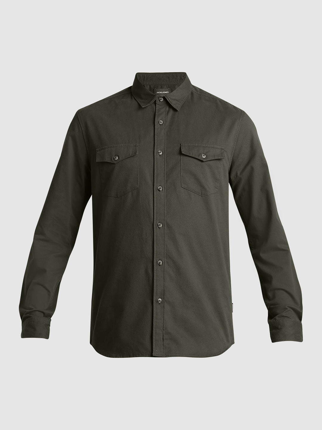 Green Patch Pocket Cotton Shirt
