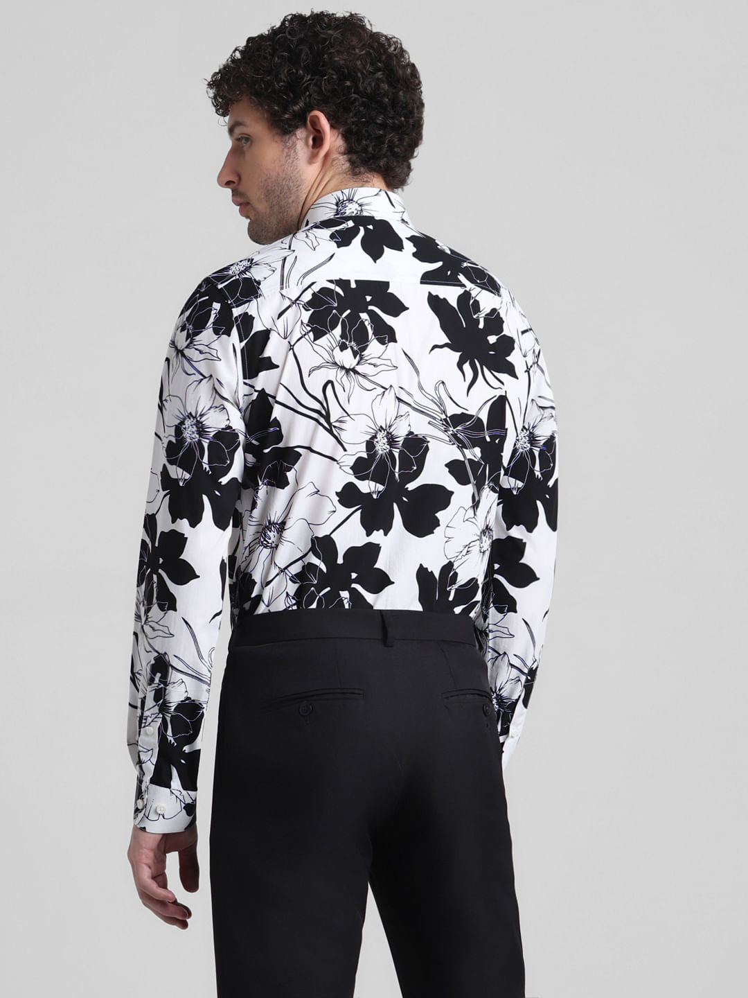 White Floral Print Shirt