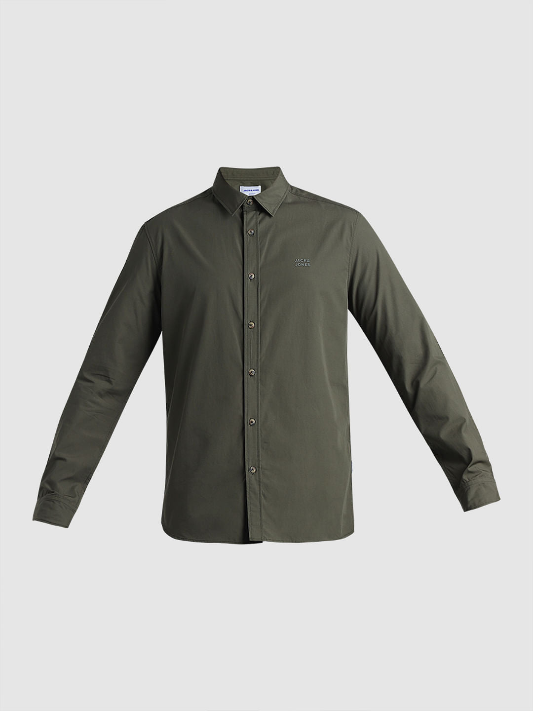 Green Cotton Full Sleeves Shirt
