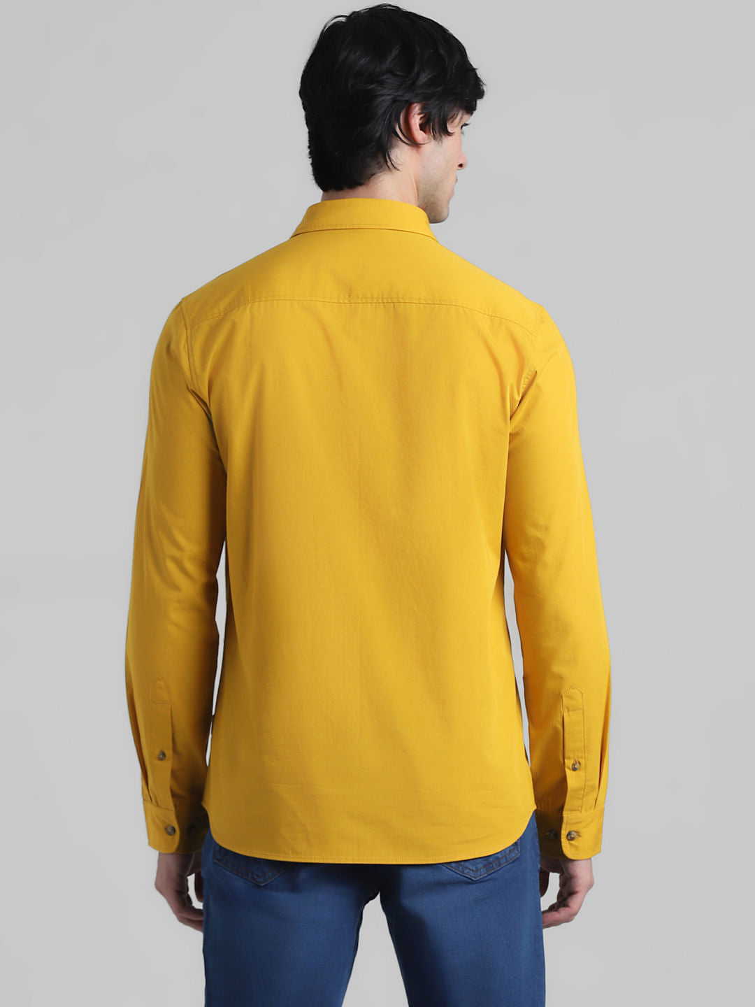 Mustard Cotton Full Sleeves Shirt