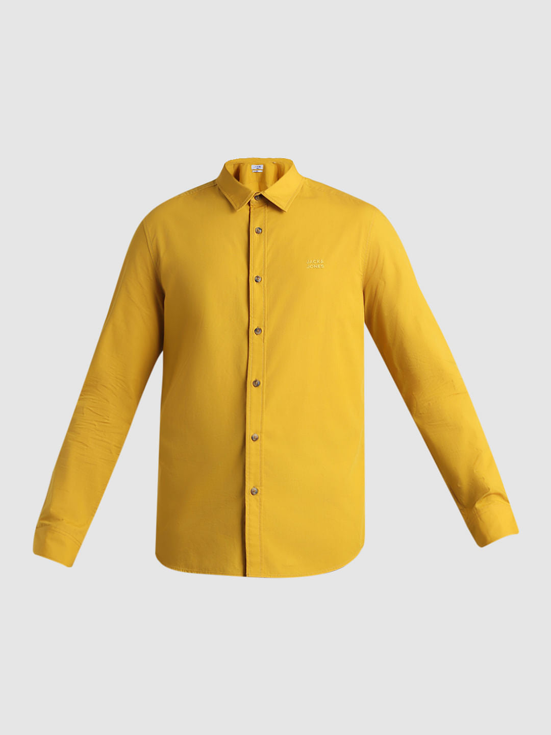 Mustard Cotton Full Sleeves Shirt