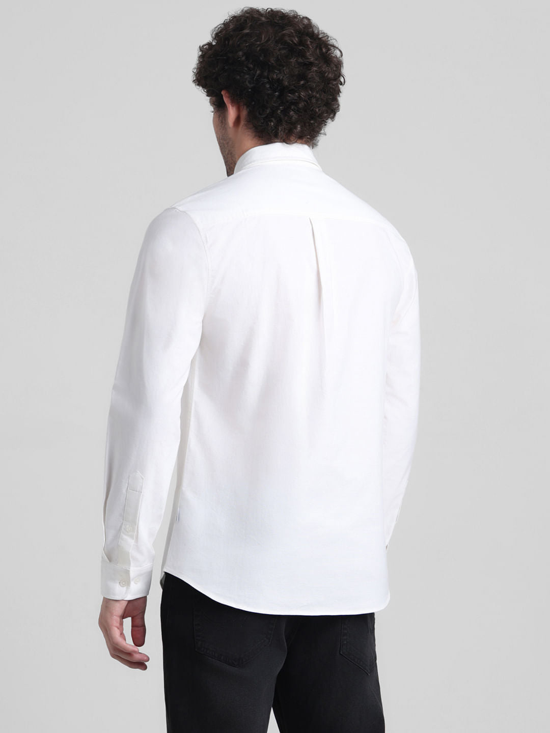 White Cotton Full Sleeves Shirt
