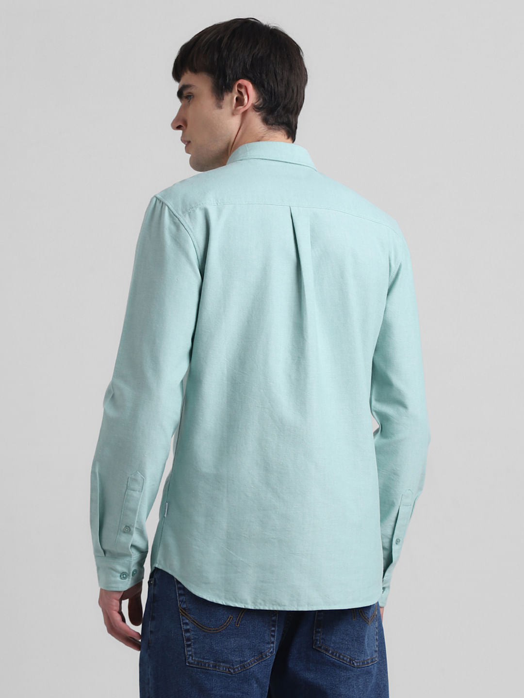 Green Cotton Full Sleeves Shirt