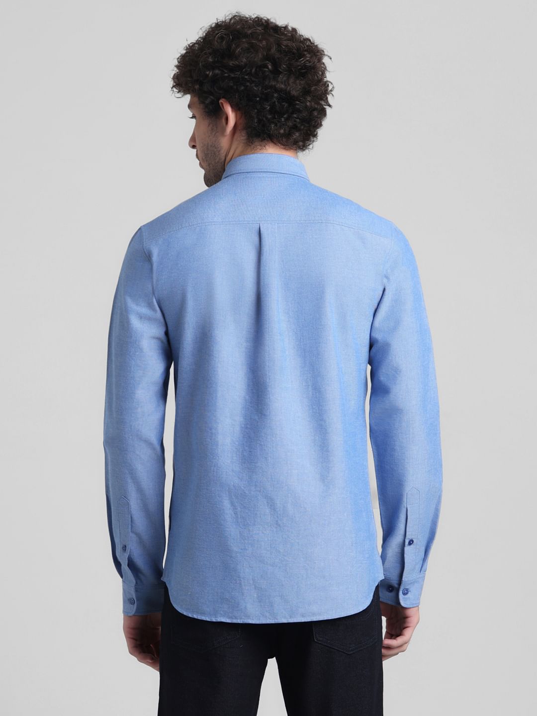 Blue Cotton Full Sleeves Shirt