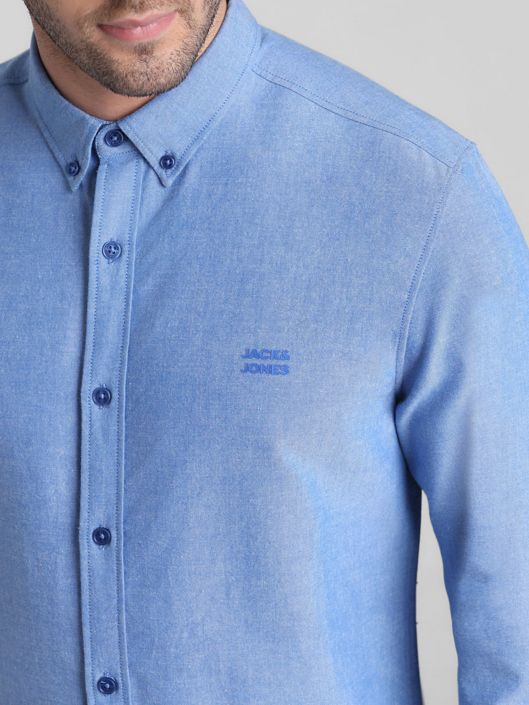 Blue Cotton Full Sleeves Shirt