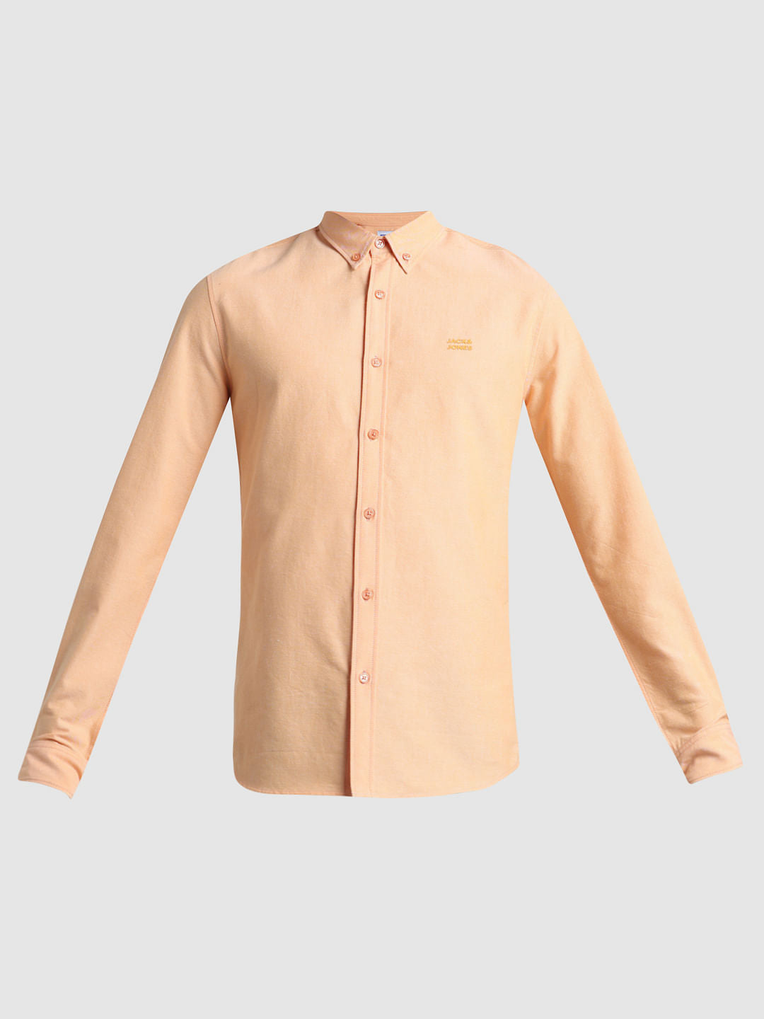 Peach Cotton Full Sleeves Shirt