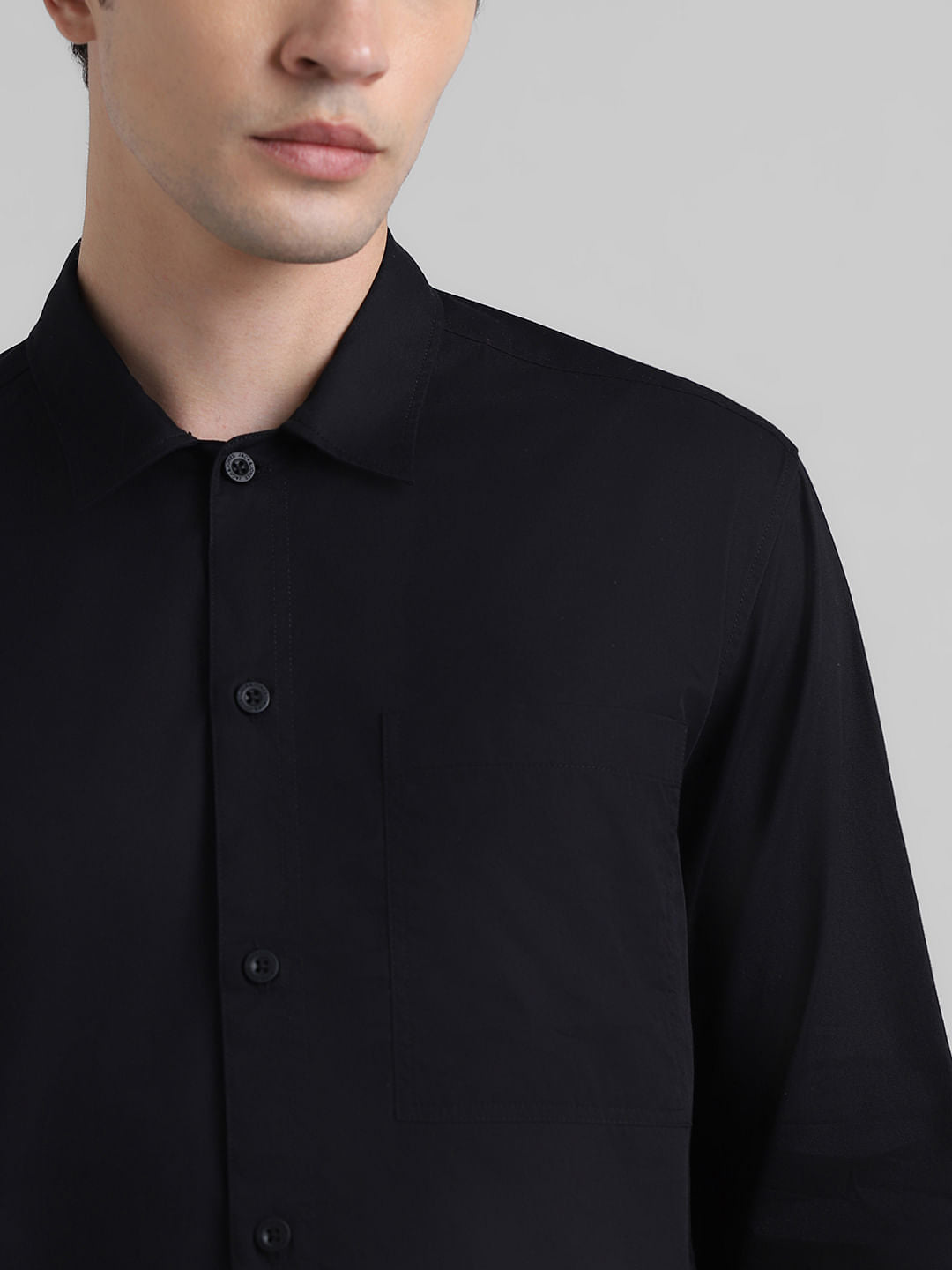 Black Graphic Print Full Sleeves Shirt