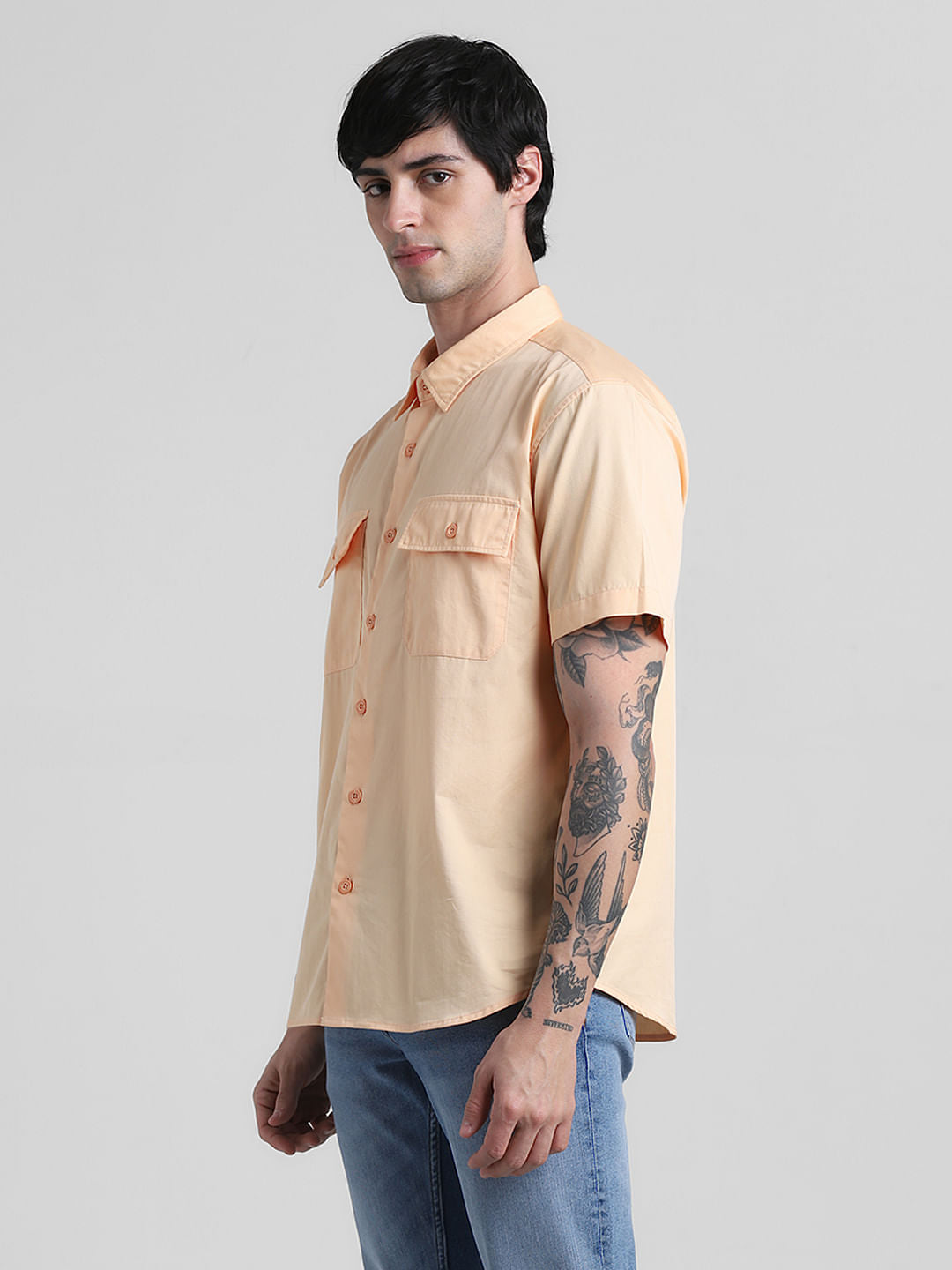 Bleached Beige Drop Shoulder Shirt