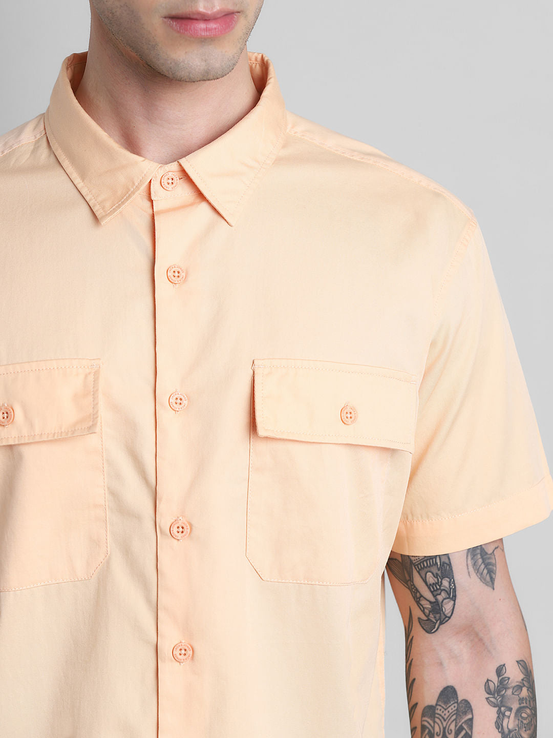 Bleached Beige Drop Shoulder Shirt