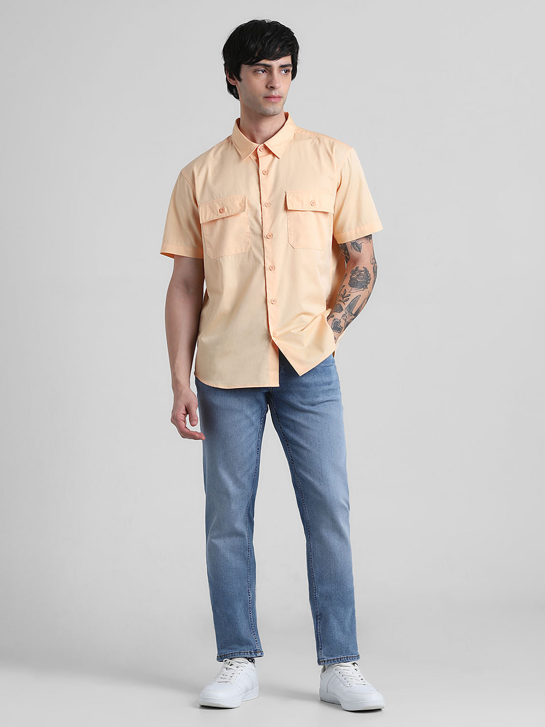 Bleached Beige Drop Shoulder Shirt