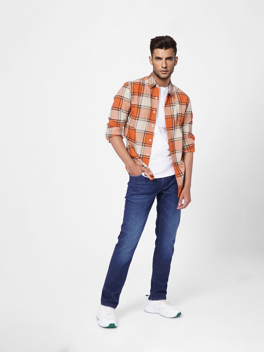 Blue Low Rise Tim Slim Fit Jeans