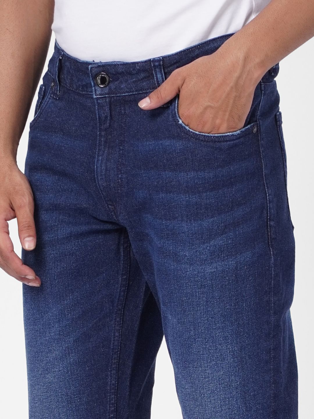 Blue Low Rise Tim Slim Fit Jeans