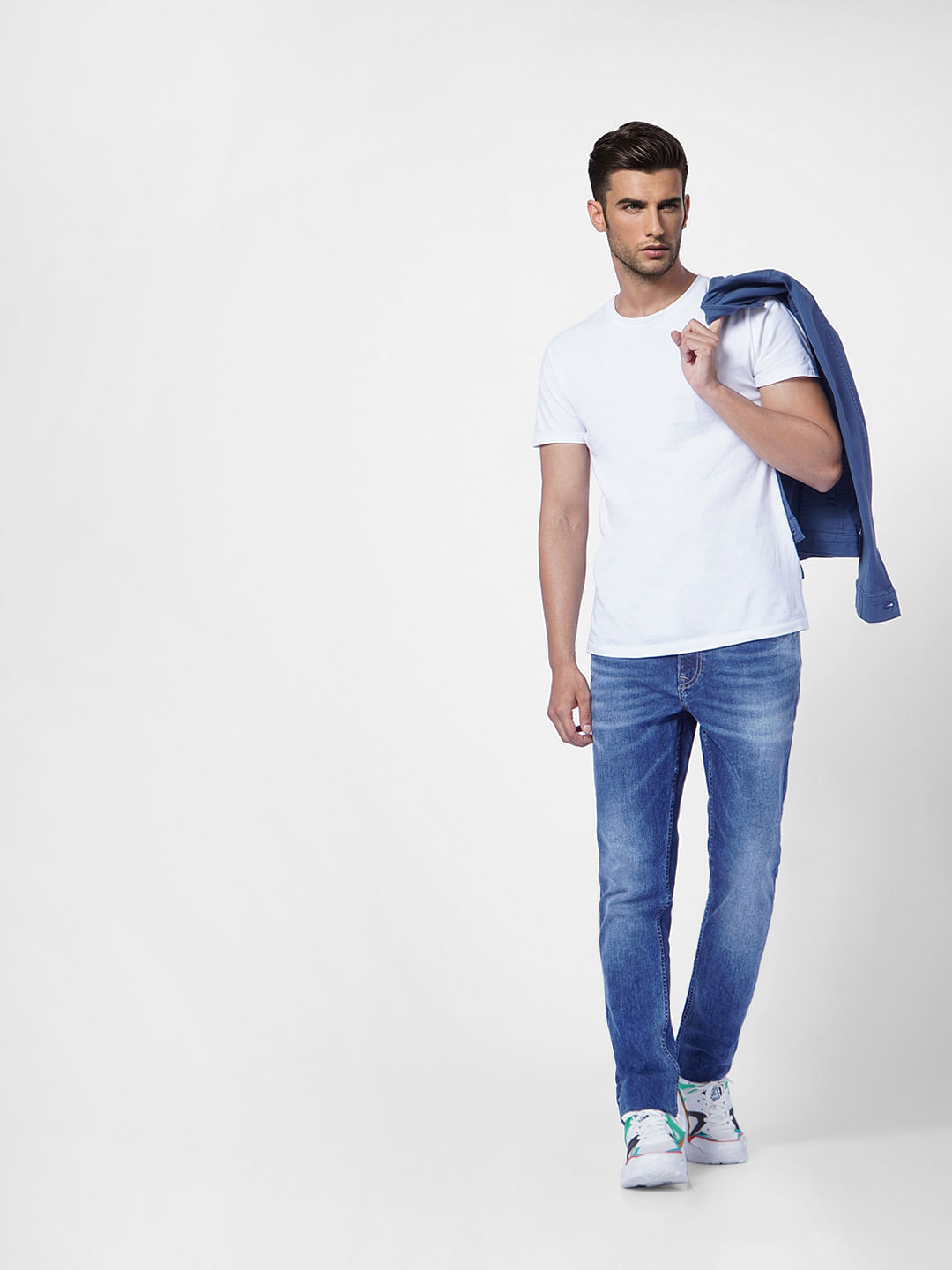 Blue Low Rise Washed Ben Skinny Jeans