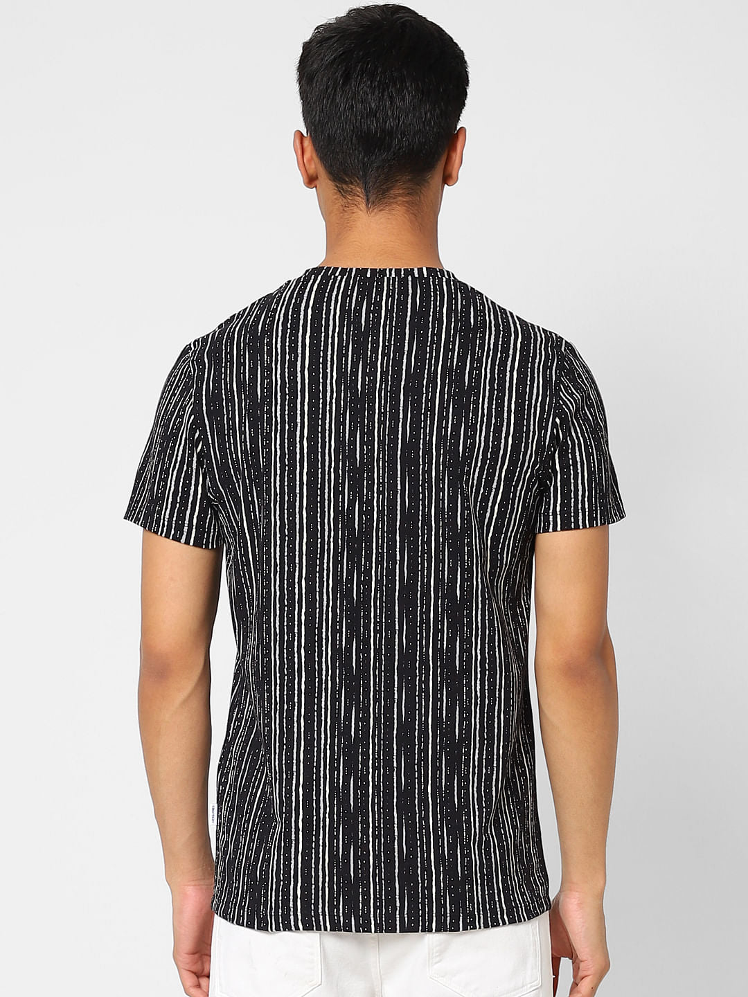 Black Printed Crew Neck T-shirt
