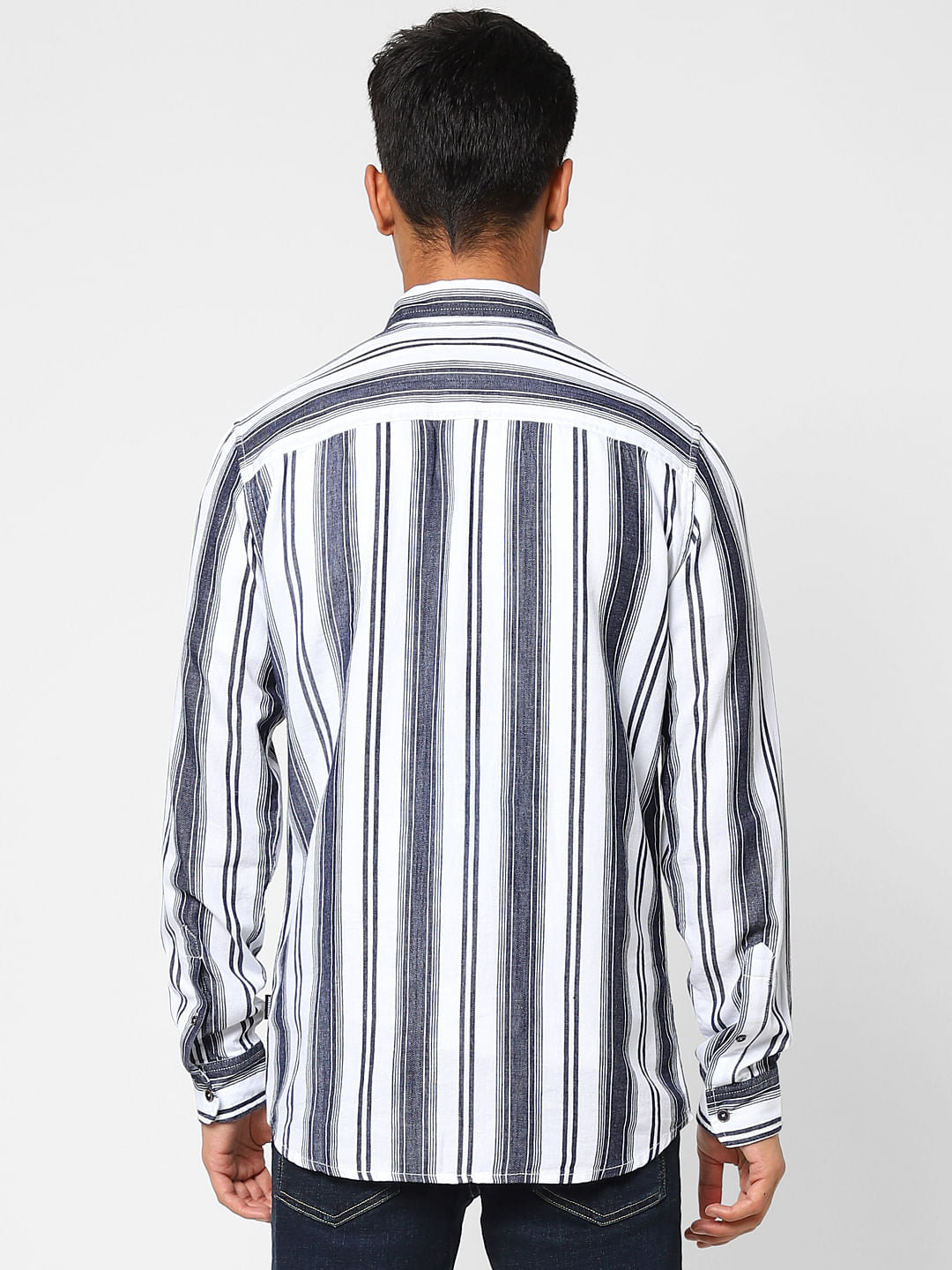 White Striped Full Sleeves Shirt