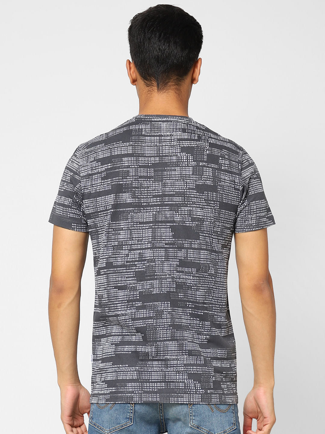 Black Printed Crew Neck T-shirt