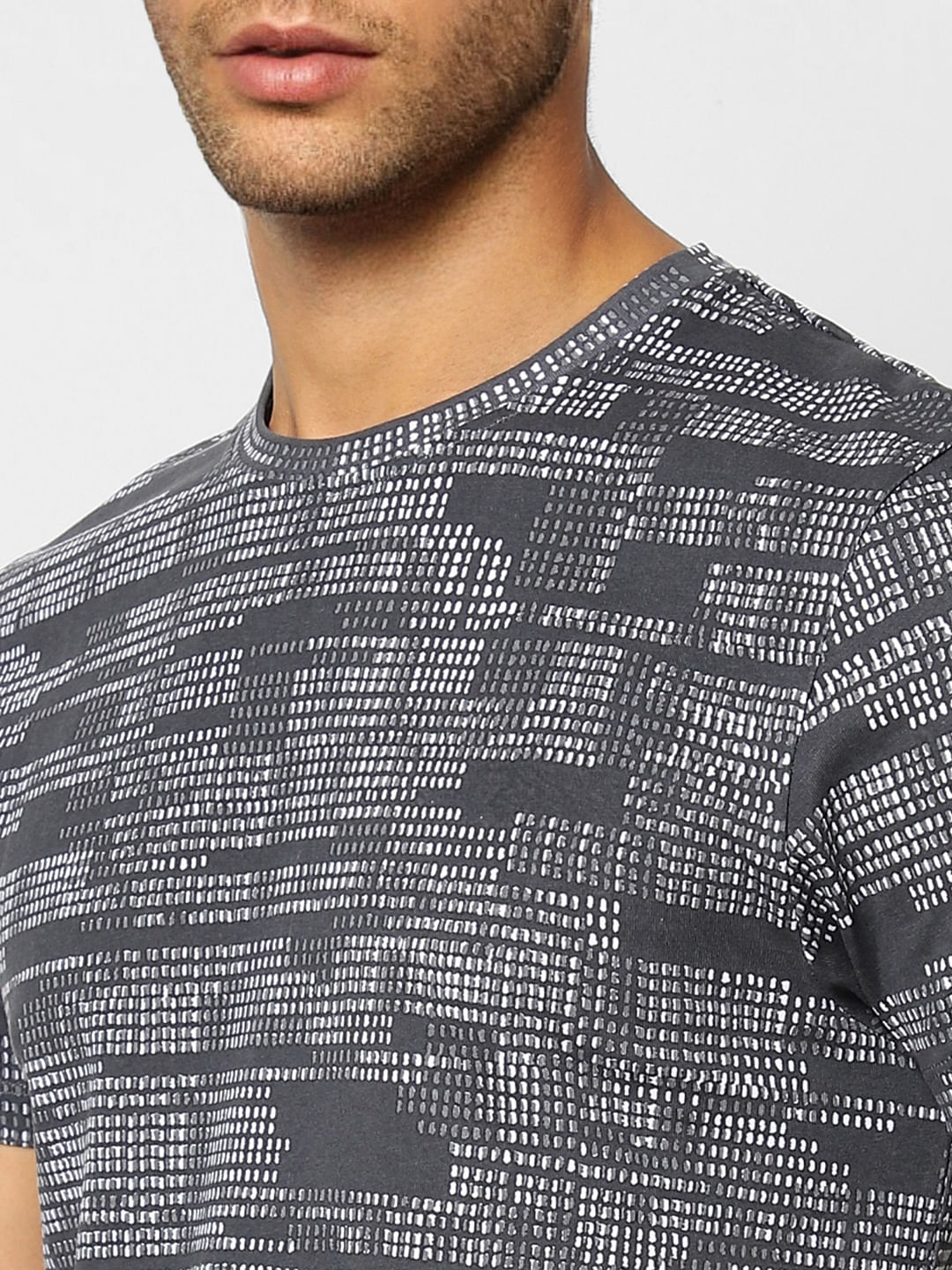 Black Printed Crew Neck T-shirt