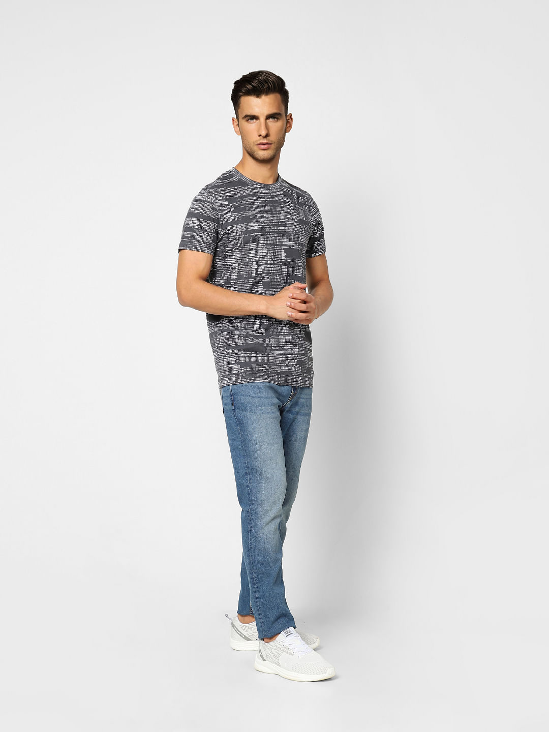 Black Printed Crew Neck T-shirt