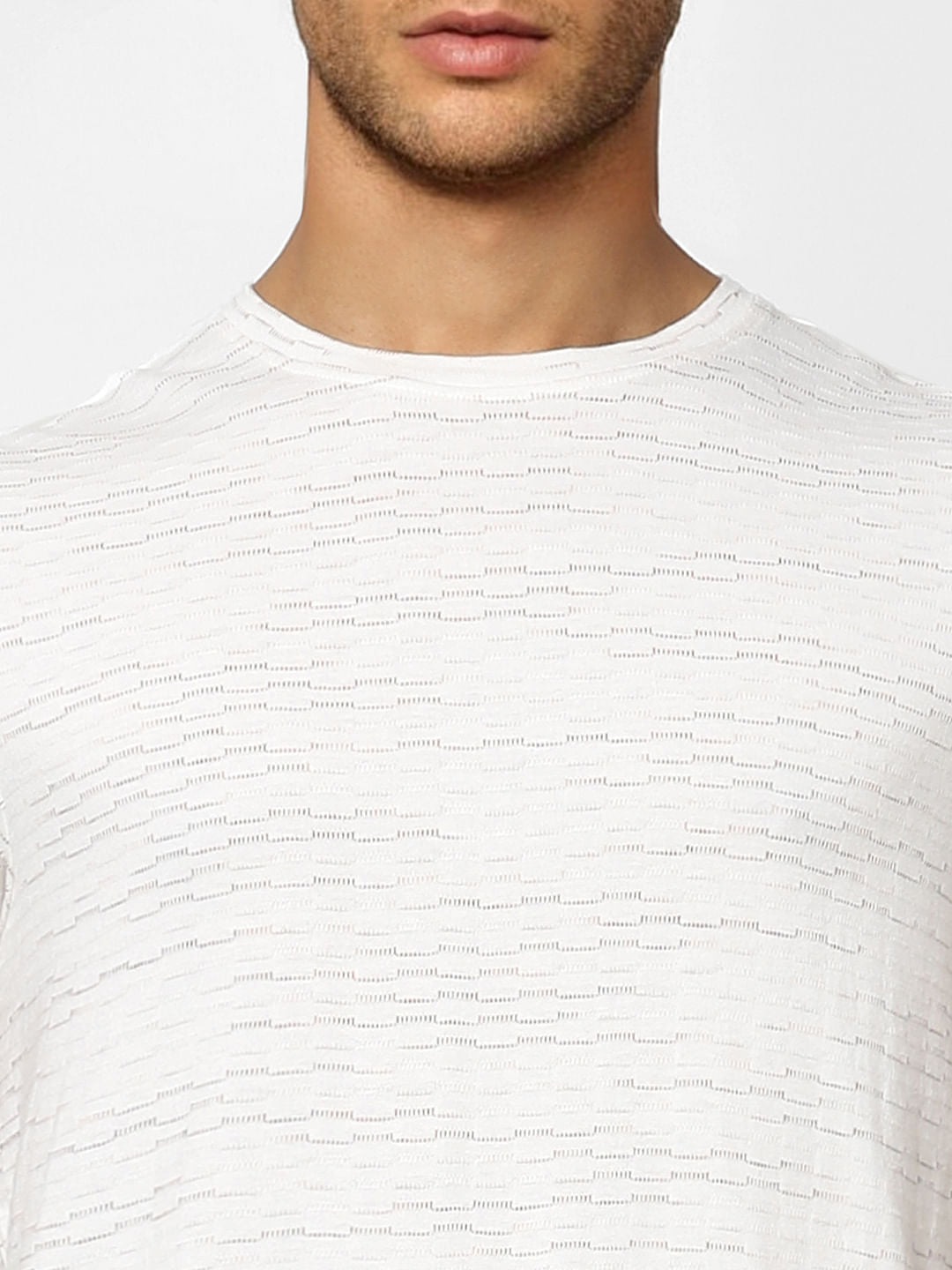 White Printed Crew Neck T-shirt