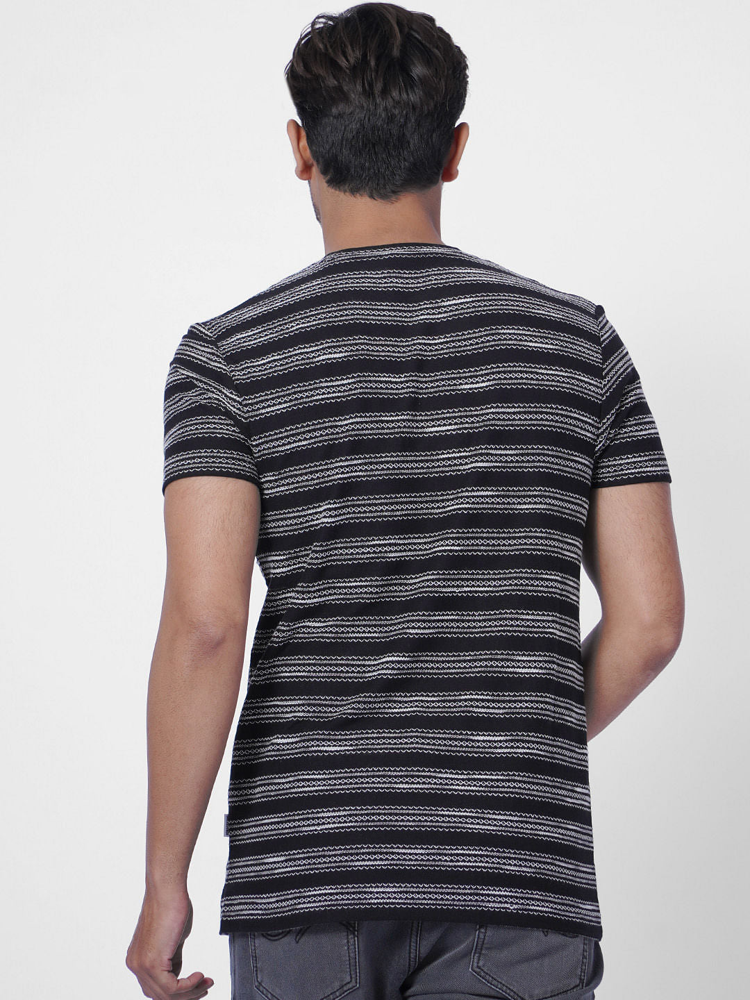 Grey Printed Crew Neck T-shirt