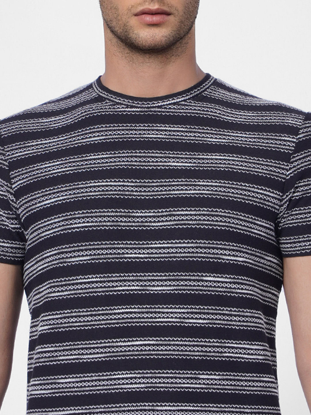 Grey Printed Crew Neck T-shirt