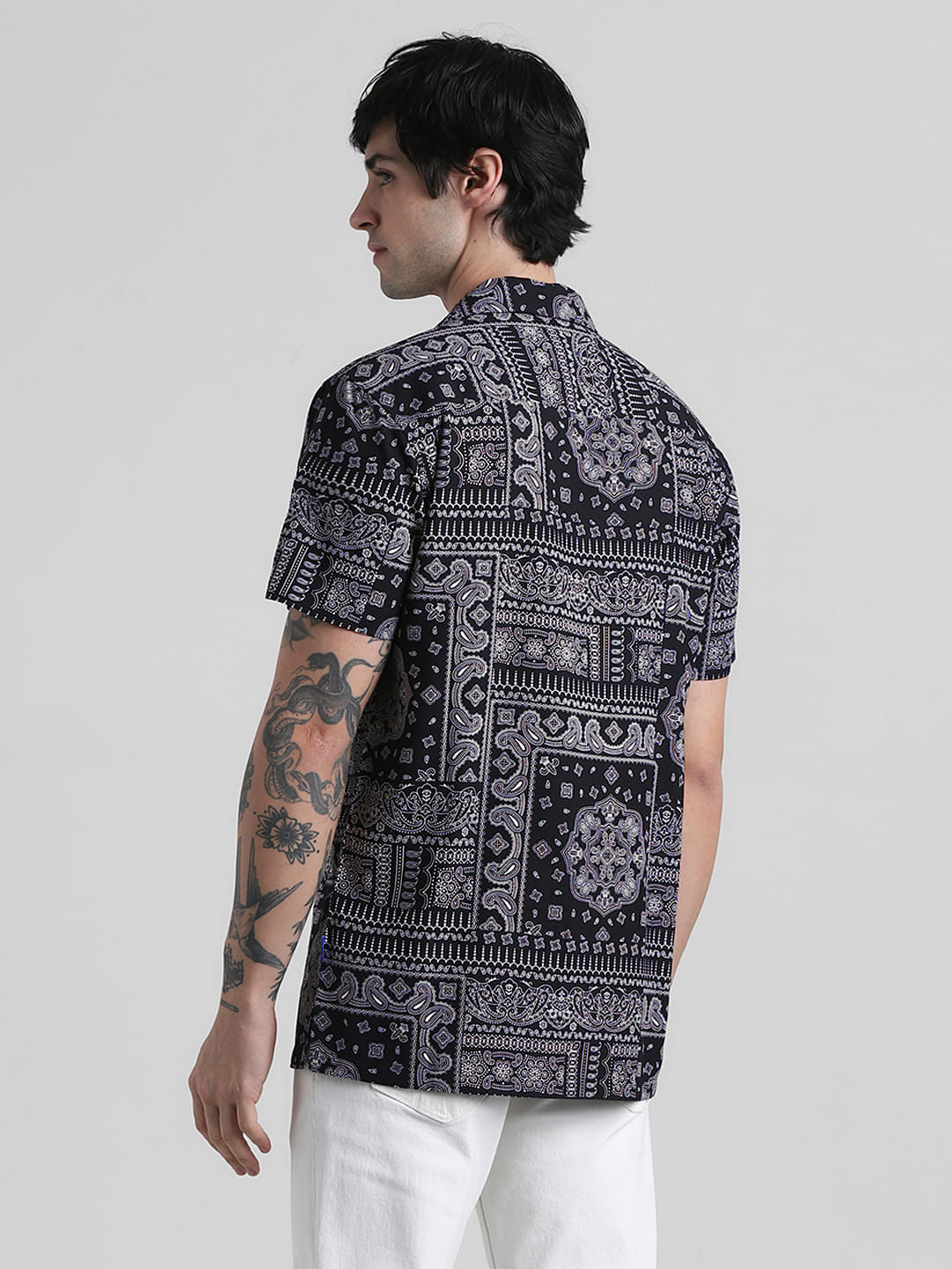 Black Abstract Print Shirt