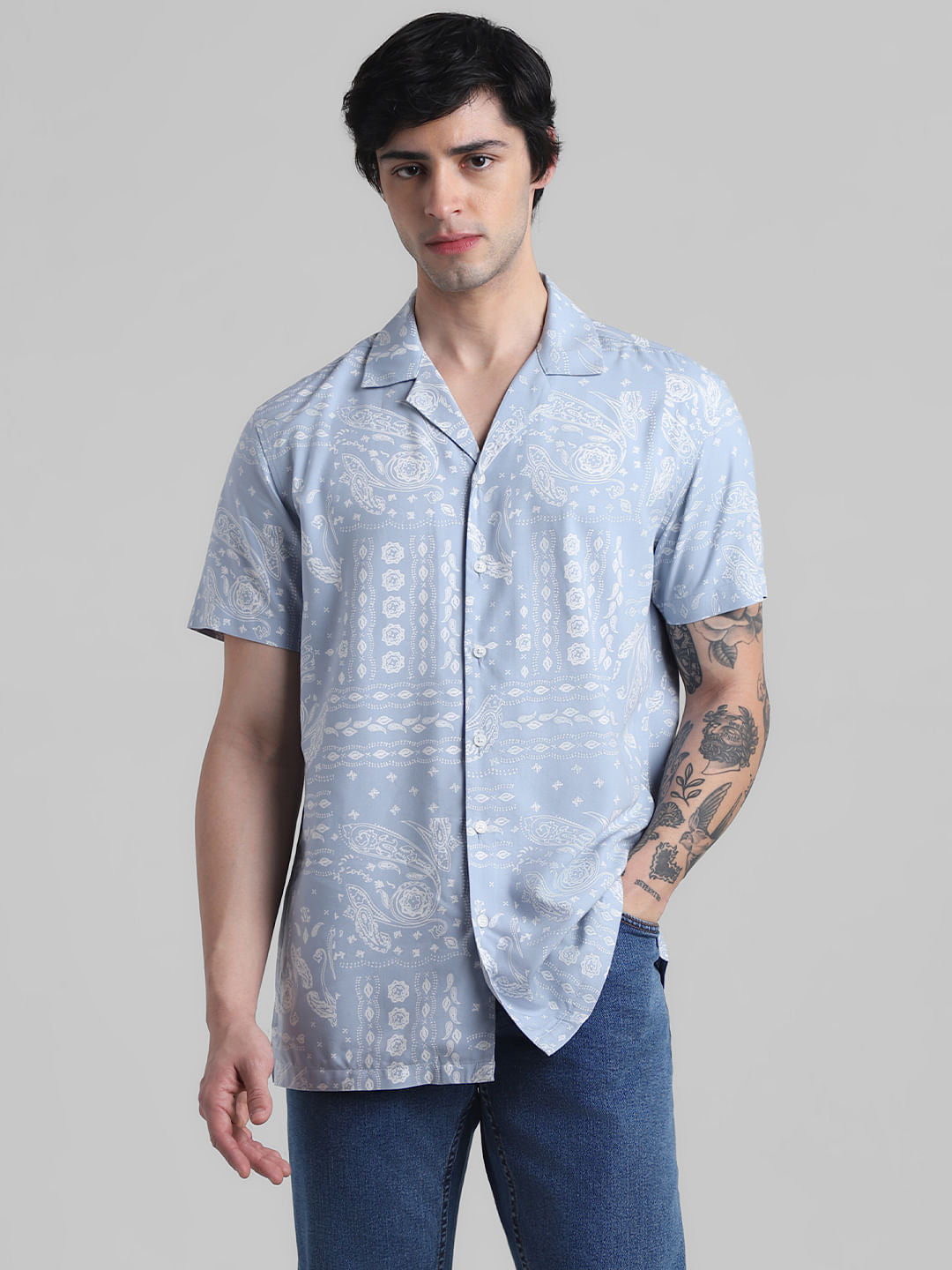 Blue Abstract Print Shirt