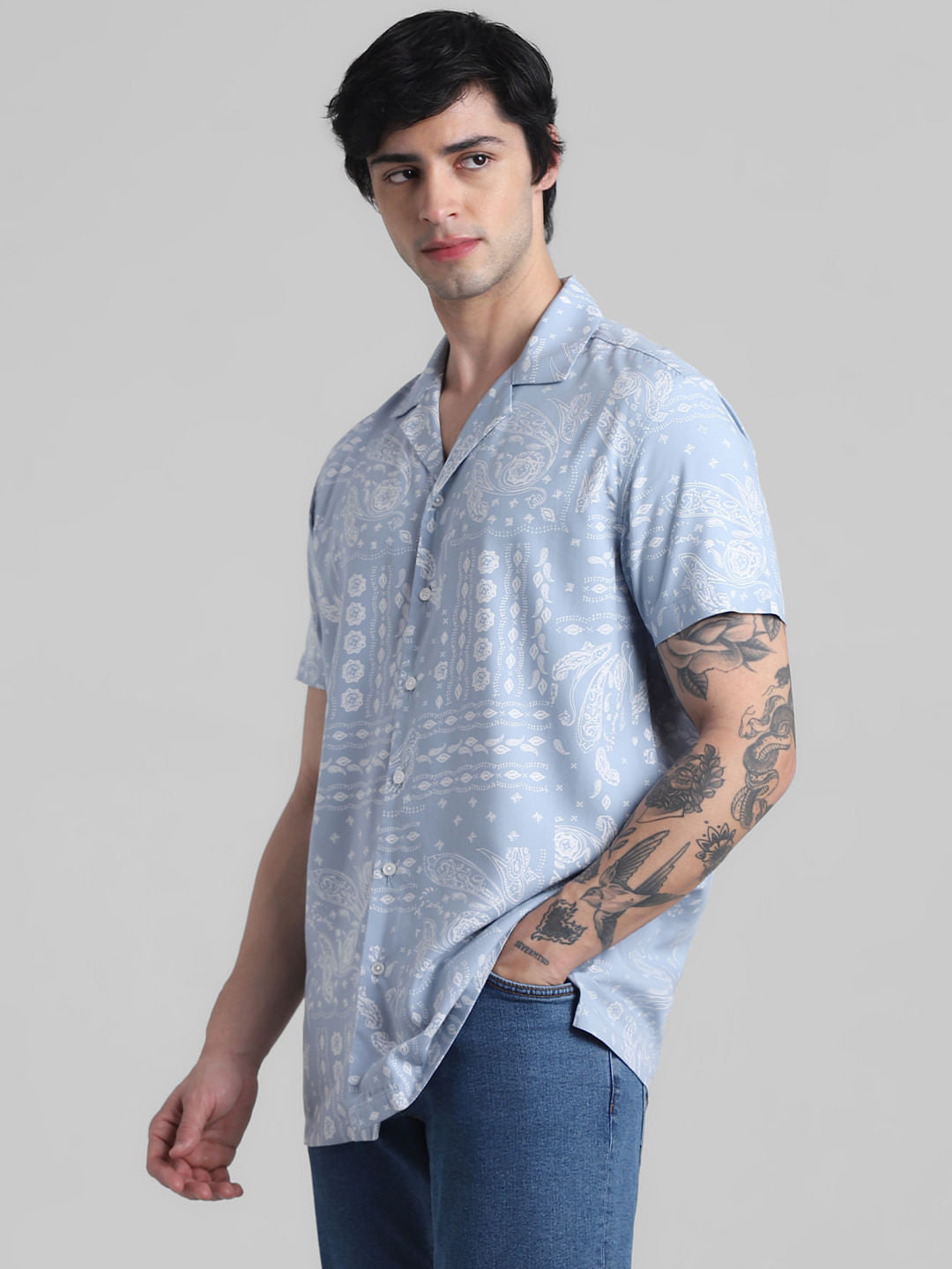 Blue Abstract Print Shirt
