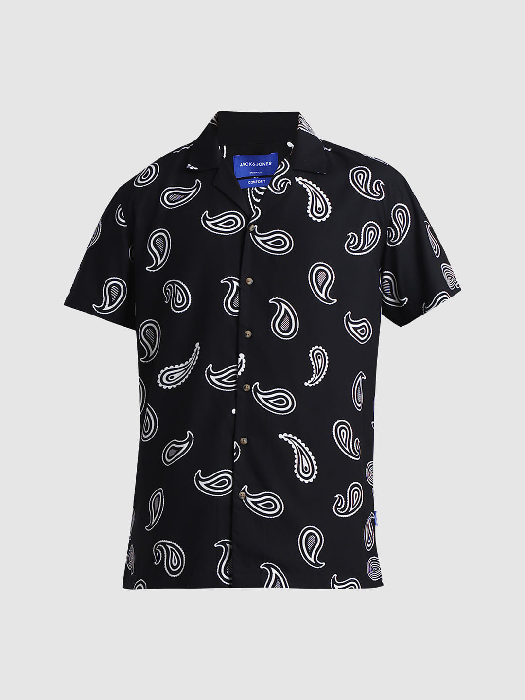 Black Paisley Print Shirt