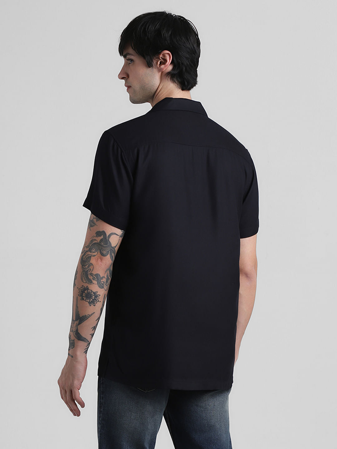 Black Resort Collar Shirt