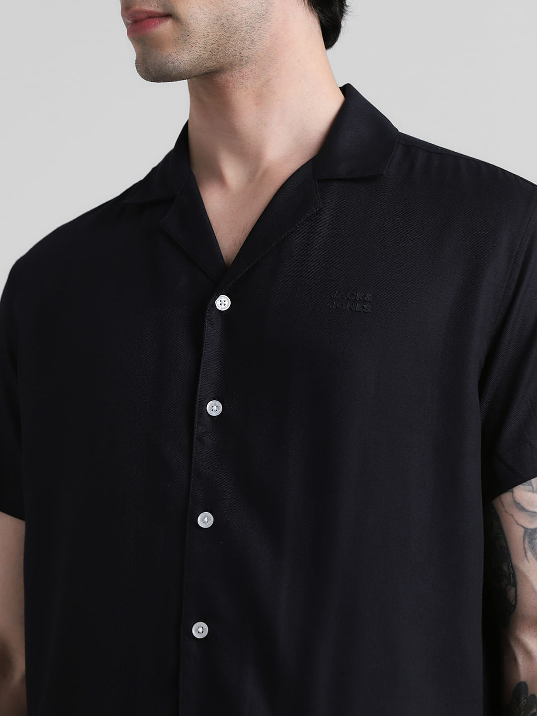 Black Resort Collar Shirt