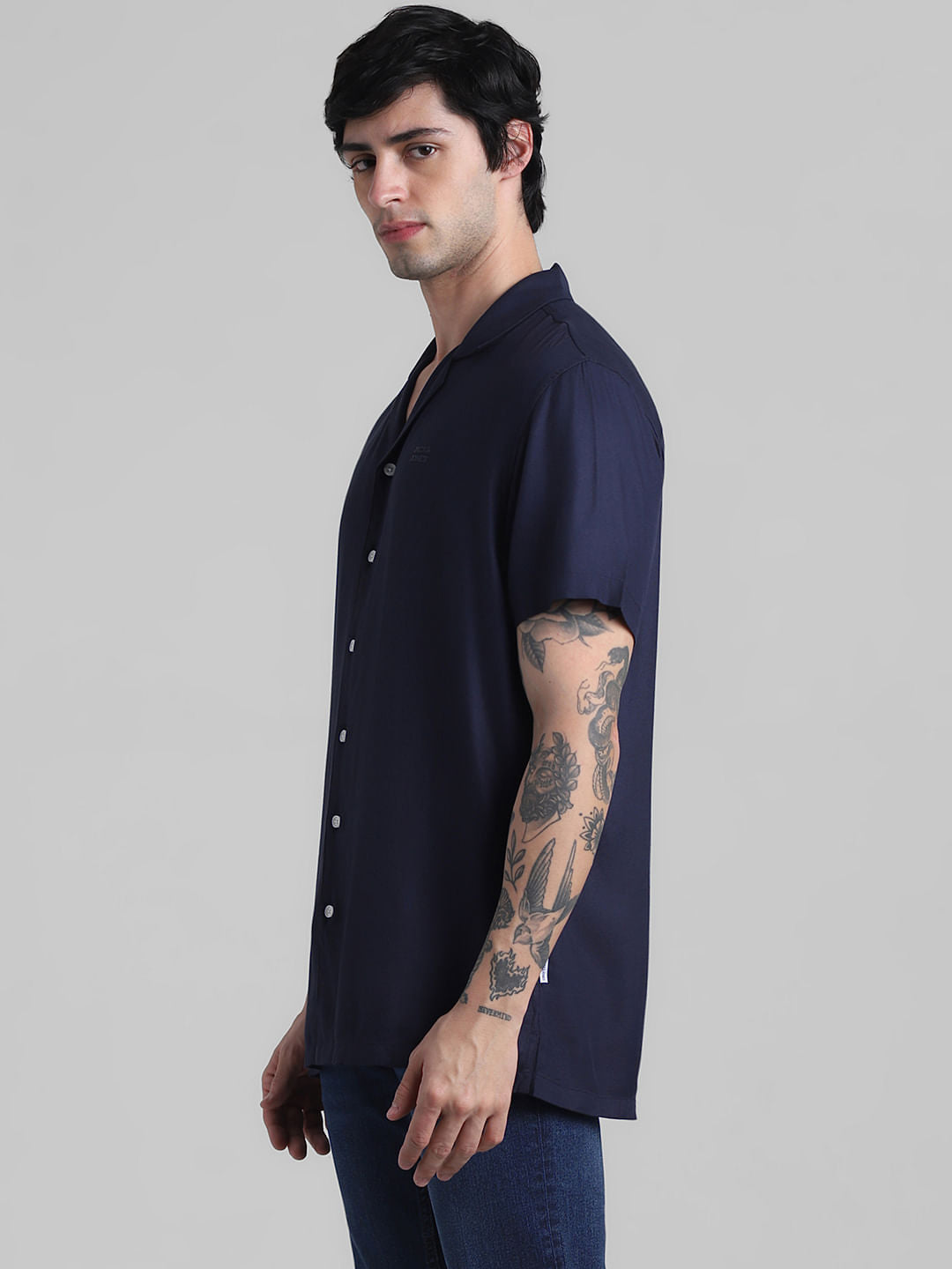 Navy Blue Resort Collar Shirt