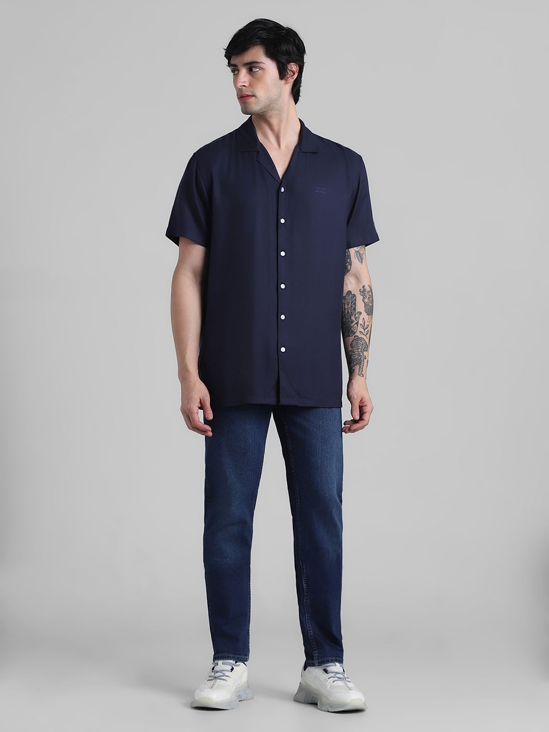 Navy Blue Resort Collar Shirt