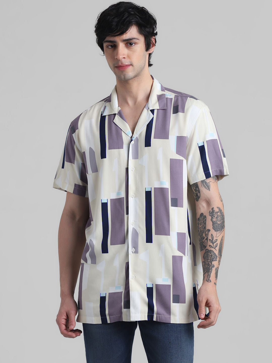 Blue Abstract Print Shirt