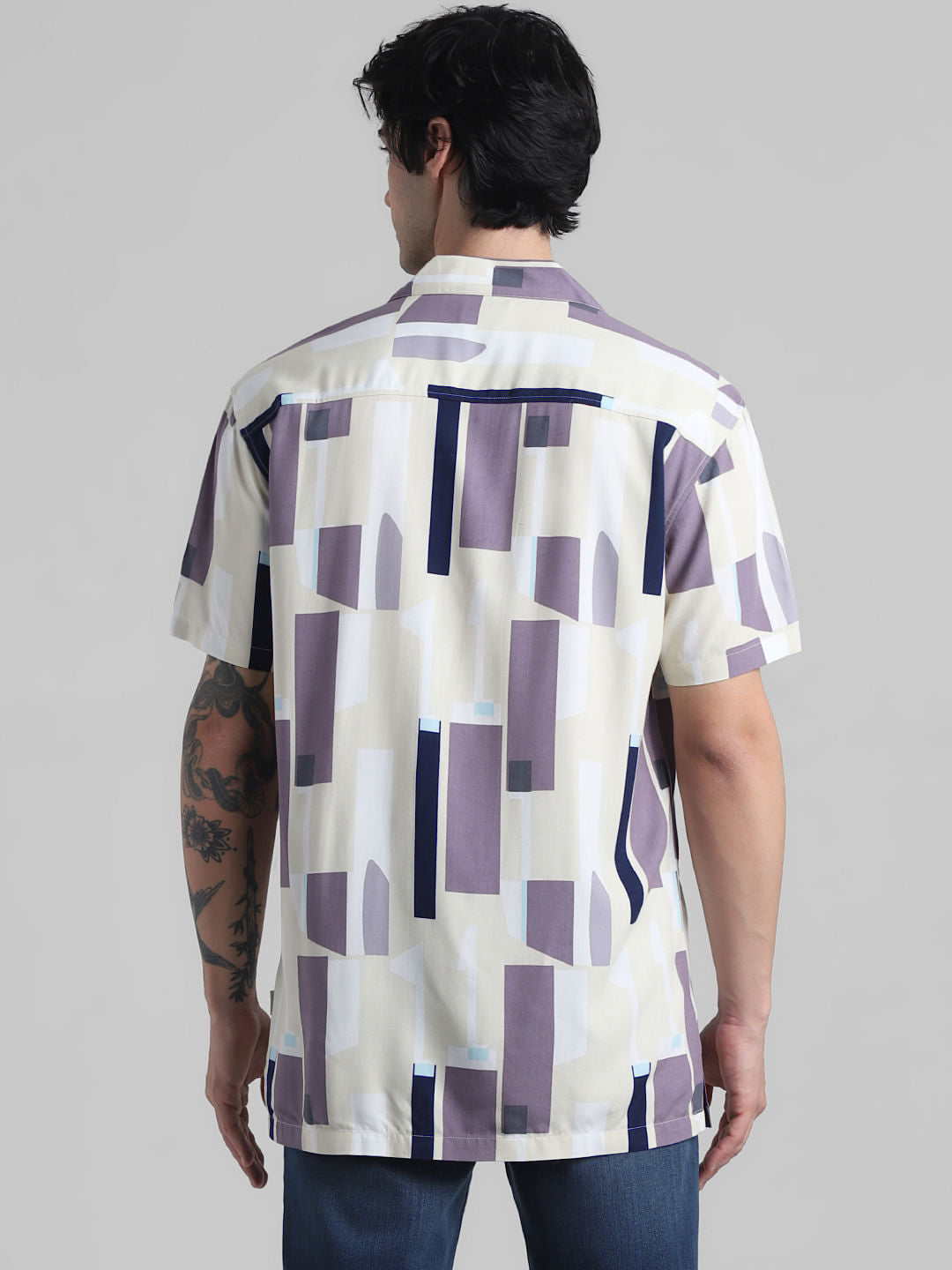 Blue Abstract Print Shirt