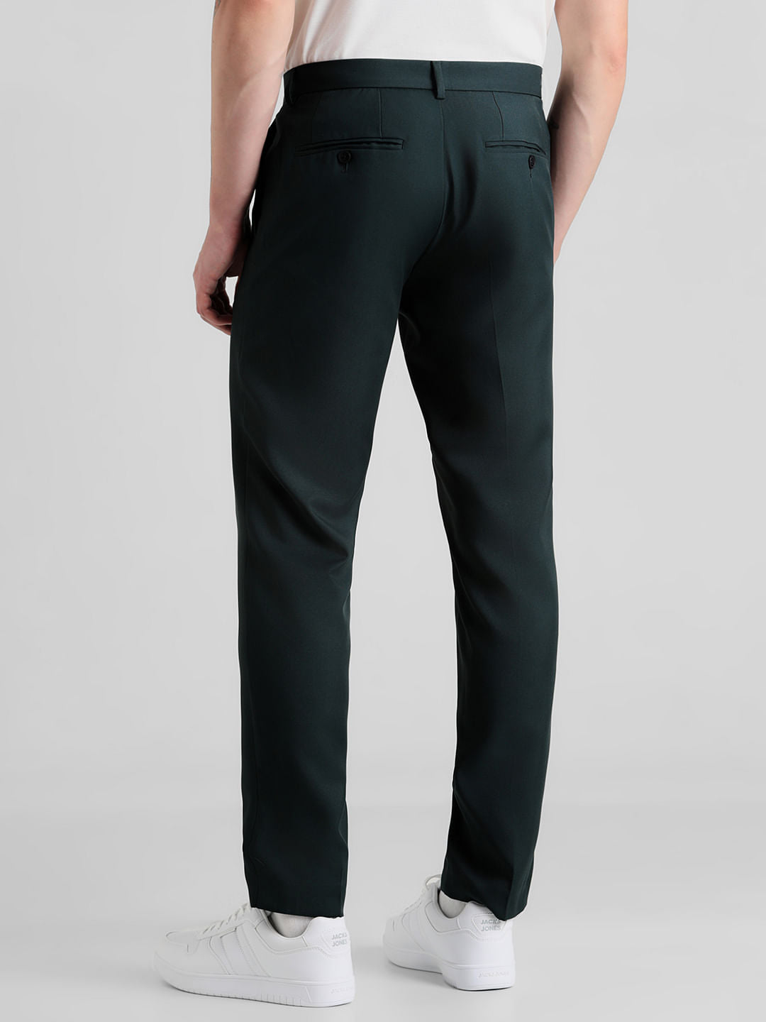 Green Mid Rise Twill Trousers