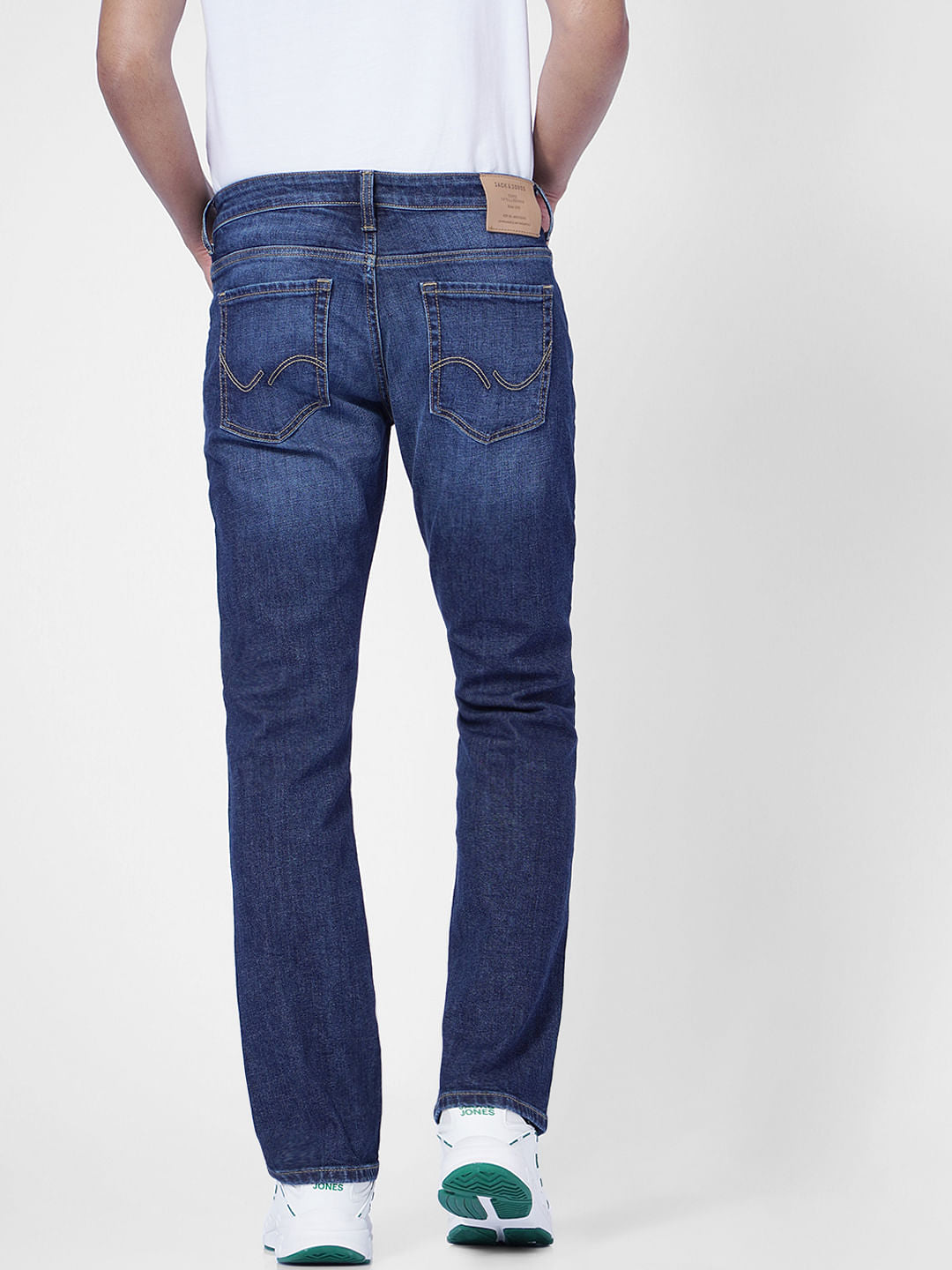 Dark Blue Mid Rise Clark Regular Fit Jeans