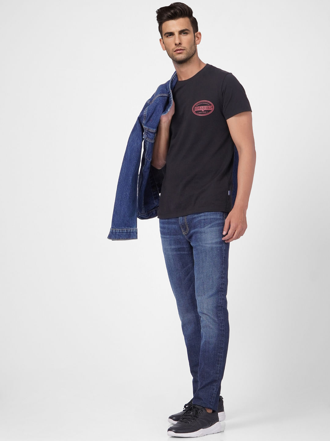 Dark Blue Low Rise Glenn Slim Jeans - 28/30