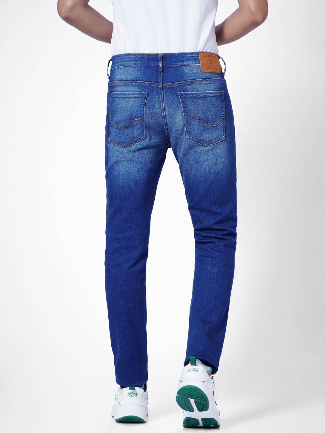 Blue Low Rise Distressed Glenn Slim Jeans