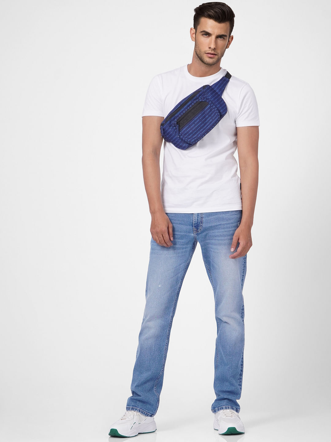 Light Blue Mid Rise Clark Regular Fit Jeans - 28/30