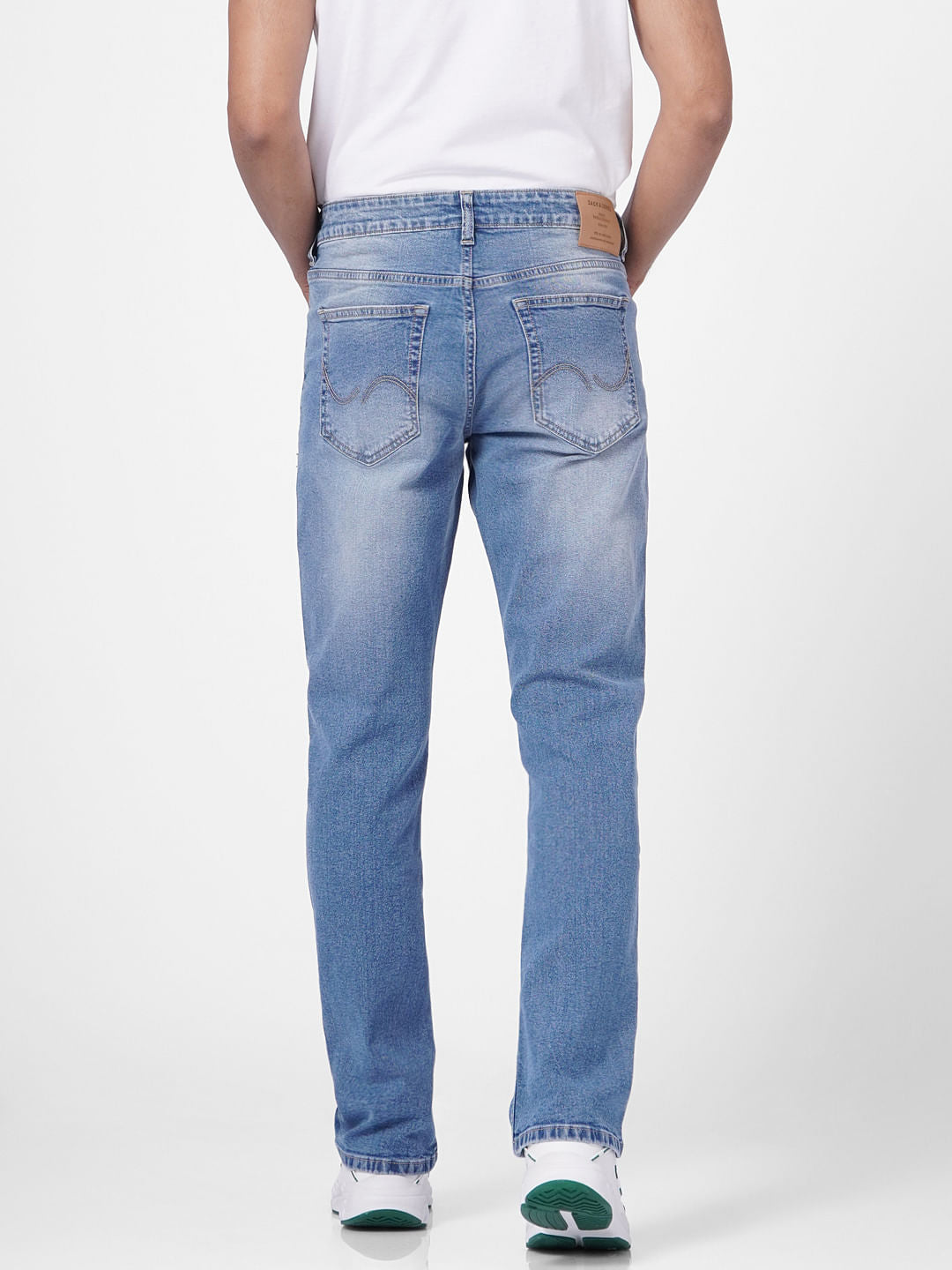 Light Blue Mid Rise Clark Regular Fit Jeans