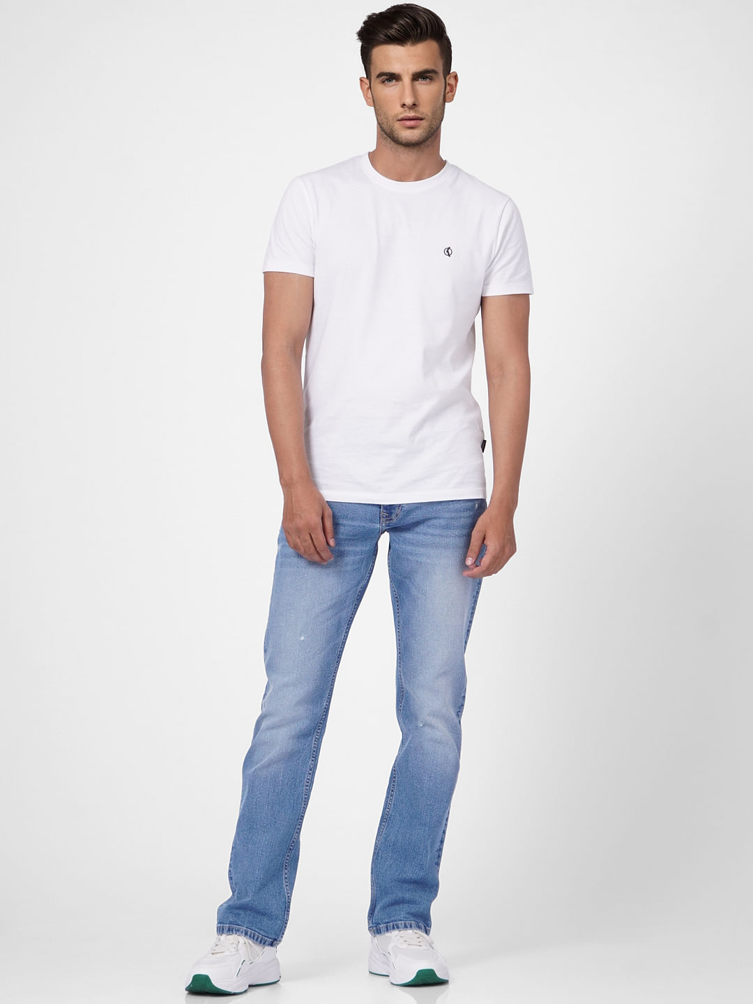Light Blue Mid Rise Clark Regular Fit Jeans