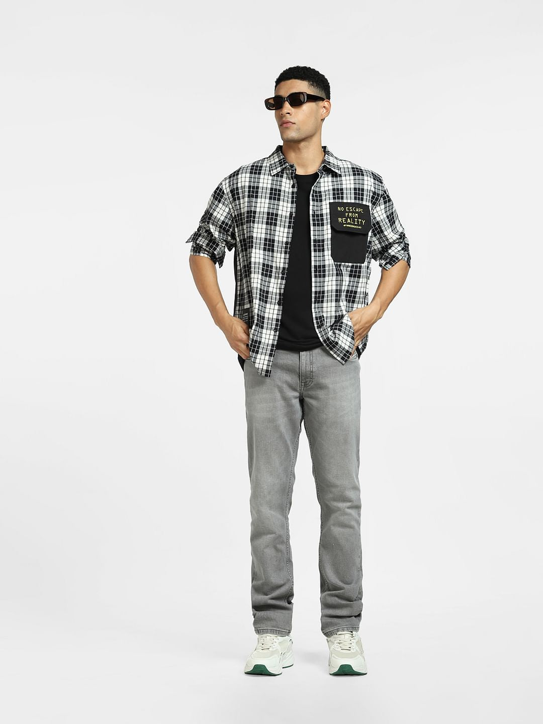 Grey Low Rise Glenn Slim Fit Jeans - 28/30