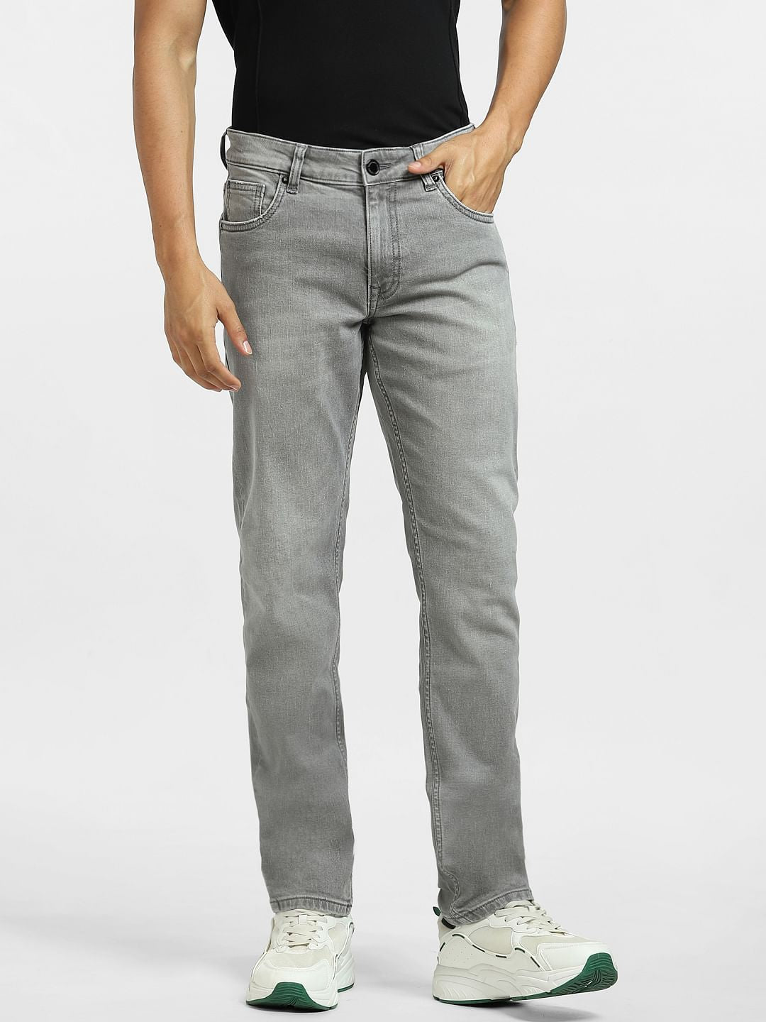 Grey Low Rise Glenn Slim Fit Jeans