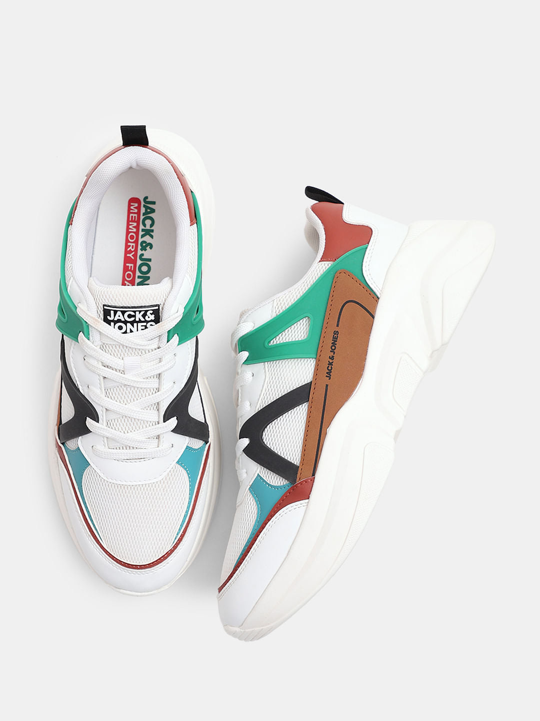 Bright White Colourblocked Chunky Sneakers