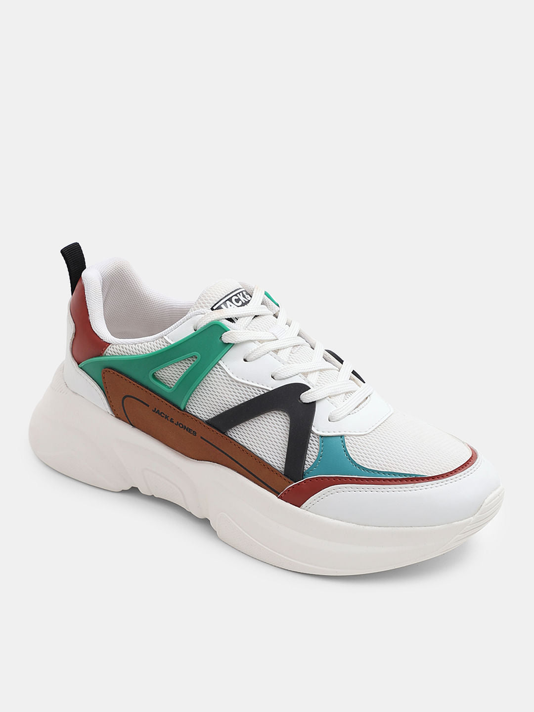 Bright White Colourblocked Chunky Sneakers